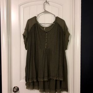 army green free people shirt